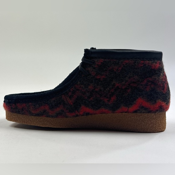 Clarks Wallabee Shacre Wool Mens Ankle Boots Shoes Aztec Black Orange 26168742 - Picture 3 of 10